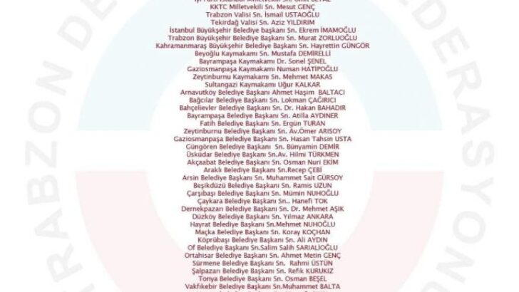 Trabzon Dernekler Federasyonu – Teşekkürler