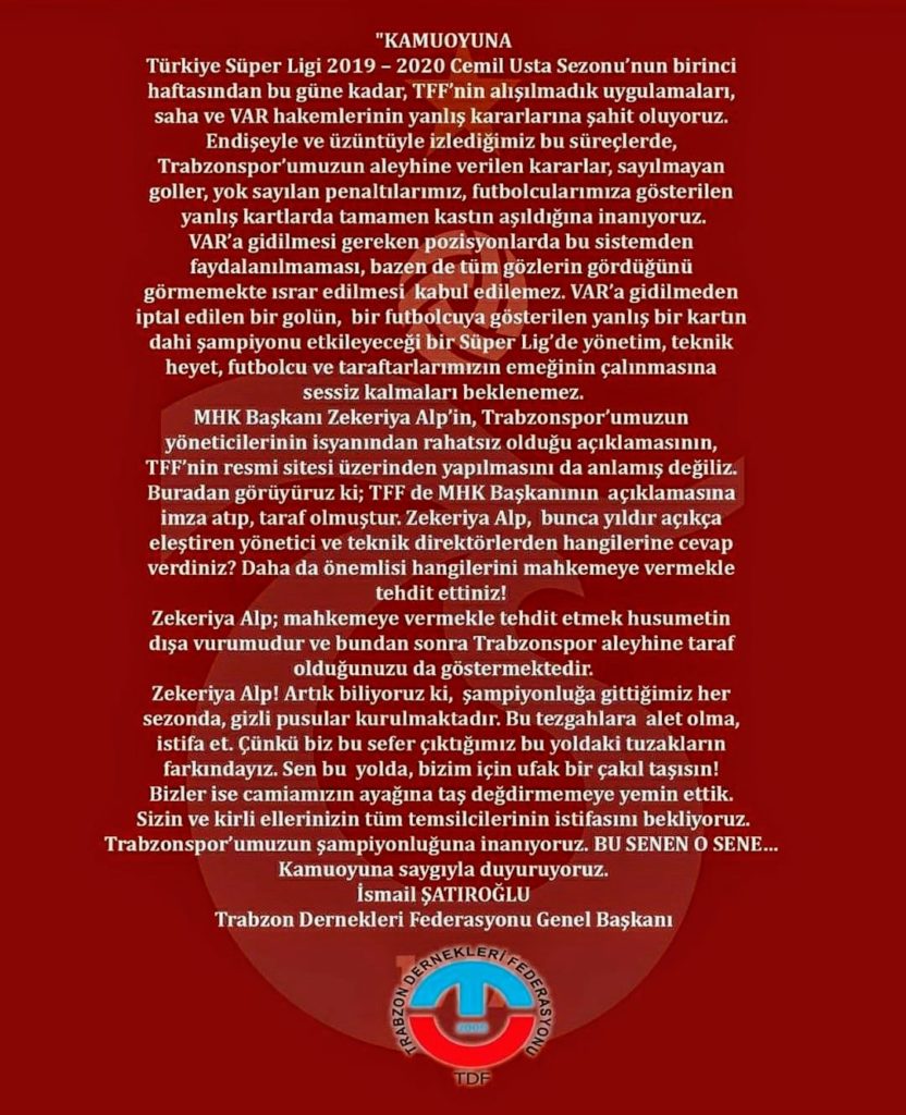 KAMUOYUNA – (Türkiye Süper Liği 2019 – 2020 )