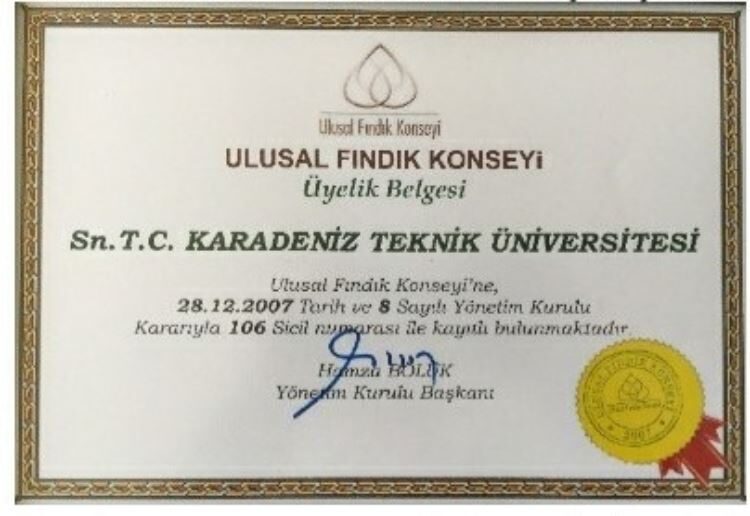 KTÜ Ulusal Fındık Konseyi Üyesi Oldu
